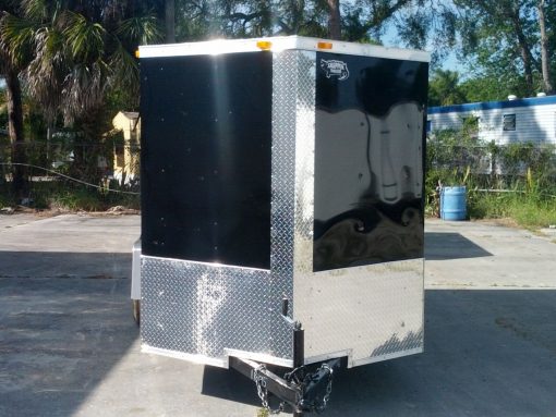 6x12 SA Trailer - Black, Double Doors, Side Door