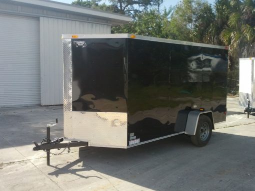 6x12 SA Trailer - Black, Double Doors, Side Door