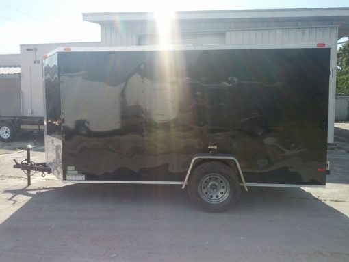 6x12 SA Trailer - Black, Double Doors, Side Door