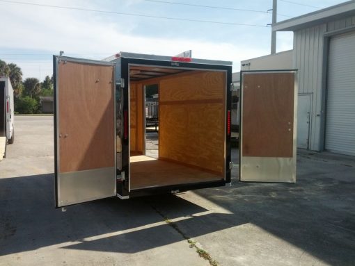 6x12 SA Trailer - Black, Double Doors, Side Door