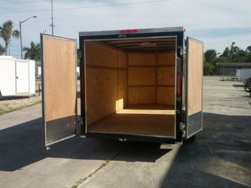 6x12 SA Trailer - Black, Double Doors, Side Door