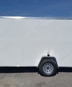 6x12 SA Trailer - White, Double Doors, Side Door