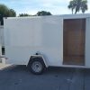 6x12 SA Trailer - White, Double Doors, Side Door