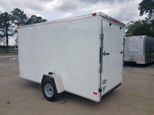 6x12 SA Trailer - White, Ramp, Side Door, Extra Height, Extended Tongue, E-Track