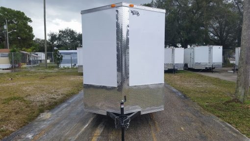 6x12 SA Trailer - White, Ramp, Side Door, Extra Height