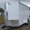 6x12 SA Trailer - White, Ramp, Side Door, Extra Height