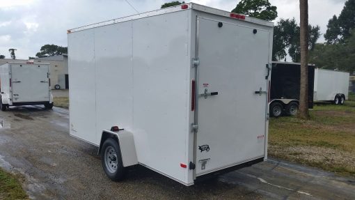 6x12 SA Trailer - White, Ramp, Side Door, Extra Height