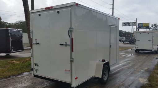 6x12 SA Trailer - White, Ramp, Side Door, Extra Height