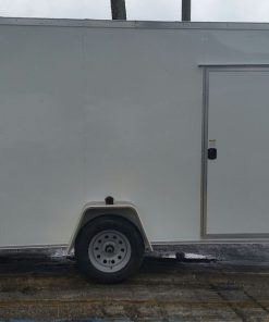 6x12 SA Trailer - White, Ramp, Side Door, Extra Height