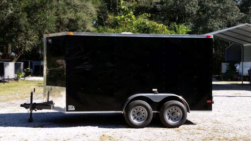 6x12 TA Trailer - Black, Double Doors, Side Door