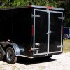 6x12 TA Trailer - Black, Double Doors, Side Door