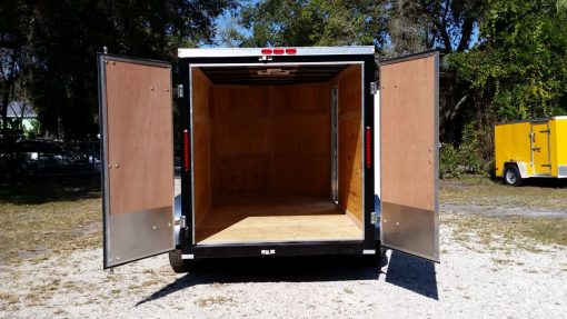 6x12 TA Trailer - Black, Double Doors, Side Door