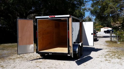 6x12 TA Trailer - Black, Double Doors, Side Door