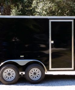 6x12 TA Trailer - Black, Double Doors, Side Door