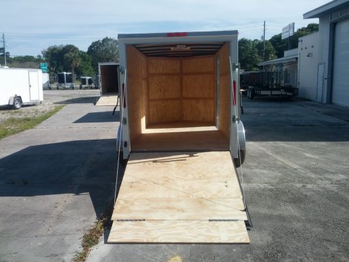 6x12 TA Trailer - White, Ramp, Side Door