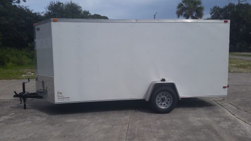 6x14 SA Trailer - White, Ramp, Side Door