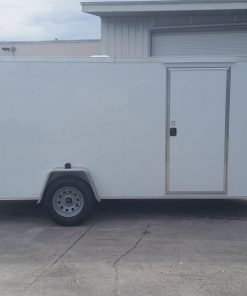 6x14 SA Trailer - White, Ramp, Side Door