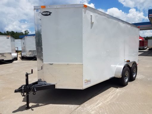 6x14 TA Trailer - White, Double Doors, Side Door