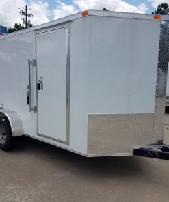 6x14 TA Trailer - White, Double Doors, Side Door