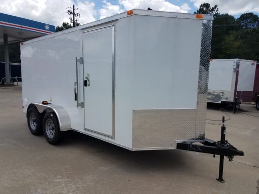 6x14 TA Trailer - White, Double Doors, Side Door