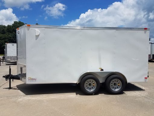 6x14 TA Trailer - White, Double Doors, Side Door