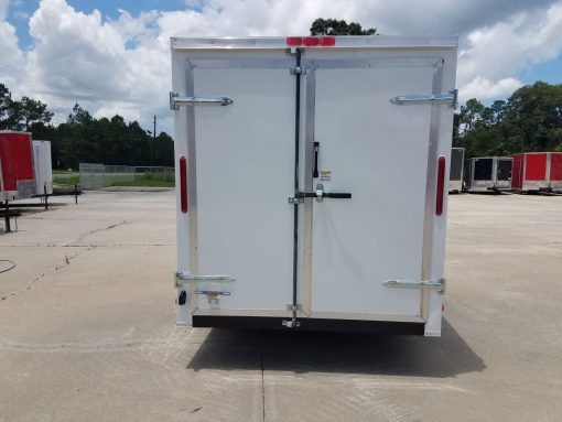 6x14 TA Trailer - White, Double Doors, Side Door