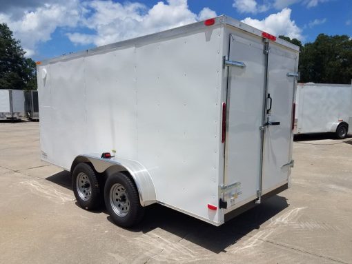 6x14 TA Trailer - White, Double Doors, Side Door