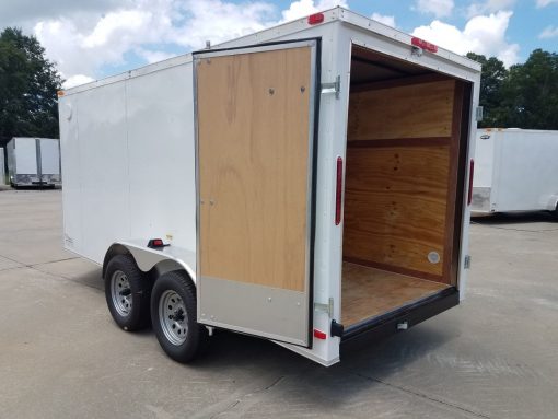 6x14 TA Trailer - White, Double Doors, Side Door