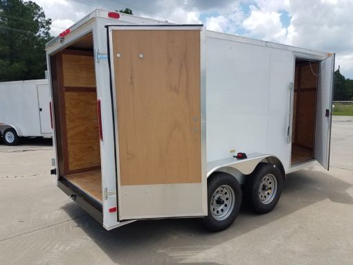 6x14 TA Trailer - White, Double Doors, Side Door