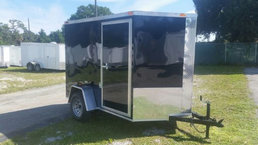 6x8 SA Trailer - Black, Ramp, Side Door