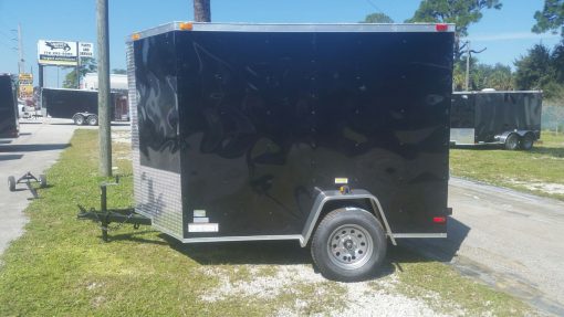 6x8 SA Trailer - Black, Ramp, Side Door