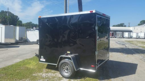 6x8 SA Trailer - Black, Ramp, Side Door