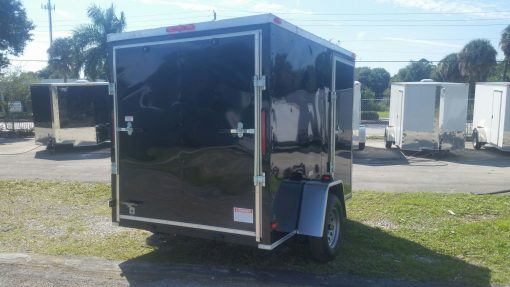 6x8 SA Trailer - Black, Ramp, Side Door