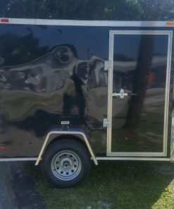 6x8 SA Trailer - Black, Ramp, Side Door