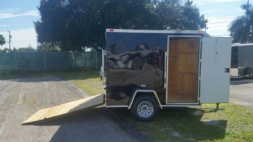 6x8 SA Trailer - Black, Ramp, Side Door