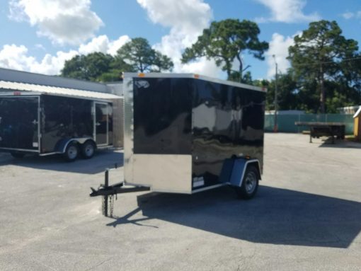 6x8 SA Trailer - Black, Ramp, Side Door