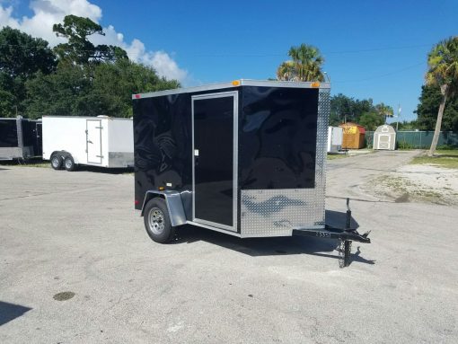 6x8 SA Trailer - Black, Ramp, Side Door