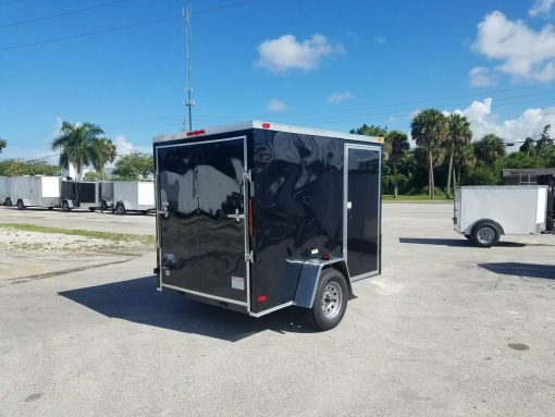 6x8 SA Trailer - Black, Ramp, Side Door