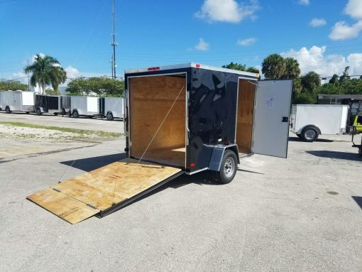 6x8 SA Trailer - Black, Ramp, Side Door