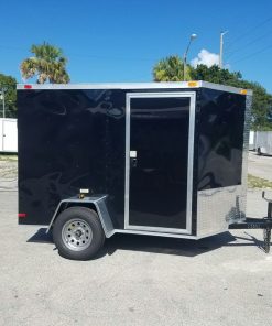 6x8 SA Trailer - Black, Ramp, Side Door