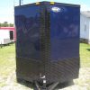 6x8 SA Trailer - Blue, Double Barn Doors, Side Door, Blackout Package, Extra Height, Stabilizer Jacks