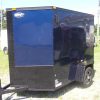 6x8 SA Trailer - Blue, Double Barn Doors, Side Door, Blackout Package, Extra Height, Stabilizer Jacks