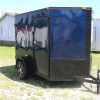 6x8 SA Trailer - Blue, Double Barn Doors, Side Door, Blackout Package, Extra Height, Stabilizer Jacks