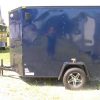 6x8 SA Trailer - Blue, Double Barn Doors, Side Door, Blackout Package, Extra Height, Stabilizer Jacks