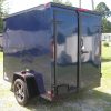 6x8 SA Trailer - Blue, Double Barn Doors, Side Door, Blackout Package, Extra Height, Stabilizer Jacks