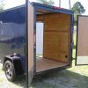 6x8 SA Trailer - Blue, Double Barn Doors, Side Door, Blackout Package, Extra Height, Stabilizer Jacks