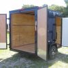 6x8 SA Trailer - Blue, Double Barn Doors, Side Door, Blackout Package, Extra Height, Stabilizer Jacks