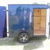 6x8 SA Trailer - Blue, Double Barn Doors, Side Door, Blackout Package, Extra Height, Stabilizer Jacks