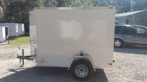 6x8 SA Trailer - White, Ramp, Side Door