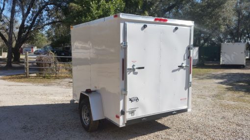 6x8 SA Trailer - White, Ramp, Side Door